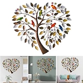 levne kovová dekorace na zeď-tvaru srdce rodokmen kovový stěna výzdoba strom života kovové nástěnné umění pták ornament domácí ložnice obývací pokoj výzdoba okna