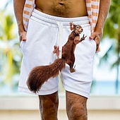 voordelige 3D-sweatshort voor heren-Voor heren Grafisch dier Eekhoorn Sweat short Strandshorts Badstof korte broek Medium Taille Sport Ontwerper Klassieke Stijl Casual Dagelijks Feestdagen Trekkoord Elastische taille 3D-afdrukken