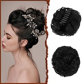 halpa Nutturat-sofeiyan claw klipsi sotkuinen nuttura hiuspala aaltoileva kihara hius nuttura klipsi kynsissä chignon poninhäntä hiuslisäkkeet synteettiset rypytetty updo hiuspidennykset scrunchie hiuslisäke