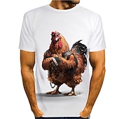 levne Trička se zvířecím vzorem-Pánské Grafika Zvíře Veverka Tričko Trička Legrační trička Krátký rukáv tričko 3D tisk Kulatý Košile Šik ven Přehnaný Designové Denní Dovolená Modrá moře Bílá Žlutá Oblečení S M L XL XXL 3XL 4XL