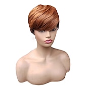 economico Parrucche di altissima qualità-parrucca di capelli corti parrucche per le donne nere short pixie cut parrucche per le donne nere breve rettilineo parrucche nere delle signore parrucche sintetiche corte per le donne nere donne