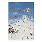 cheap Landscape Paintings-Mintura Handmade Mountain Oil Painting On Canvas Wall Art Decoration Modern Abstract Snow Landscape Picture For Home Decor Rolled Frameless Unstretched Painting