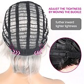 economico parrucca più vecchia-parrucca grigia ombre parrucca taglio pixie con frangia per donne bianche parrucca capelli ricci sintetici grigio chiaro ombre parrucche corte donna parrucca pixie grigia per donne capelli sintetici a