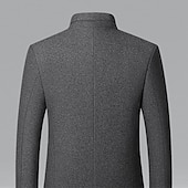 billiga Trenchcoat för män-Herr Vinterkappa Yllekappa Rock Företag Dagliga kläder Vinter Ylle Håller värmen Utomhus Ytterkläder Kläder Mode Uppvärmning Solid färg Ficka Kinakrage Enkelknäppt