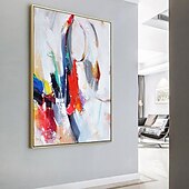 お買い得  抽象画-手作りの油絵キャンバス壁アート装飾現代抽象家の装飾のためのロールフレームレス未延伸絵画
