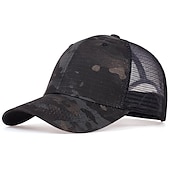 ieftine Pălării Bărbați-Bărbați Șapcă de baseball Căciulă de camioner Șapcă din plasă Netback Cap Camuflaj verde Camuflaj negru Hip Hop Haine de strada Respirabil