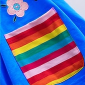 preiswerte Kleider mit Einhornmotiv-Kinder Wenig Mädchen Kleid Einhorn Regenbogen Blume Tier T Shirt Kleid Zeichentrickfilm Mit Taschen Druck Blau Gelb Fuchsie Übers Knie Langarm Aktiv Freizeit Kleider Normale Passform 2-8 Jahre