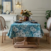 baratos Toalhas de Mesa-Toalha de mesa de fazenda boho algodão linho toalha de mesa boêmia decoração de mesa resistente a rugas para restaurante, piquenique, jantar interno e externo