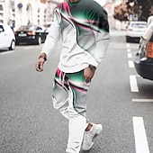 preiswerte Herren 3D Sweatshirt Sets-Herren Grafik Wissenschaft und Technik 2St 3D Sweatshirt-Sets Trainingsanzug Langarm Lange Hosen Rundhalsausschnitt Streetwear Sportbekleidung Basic Sport &amp; Outdoor Lässig Sport Druck Frühling Herbst