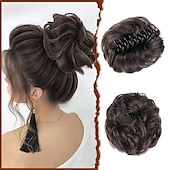 halpa Nutturat-sofeiyan claw klipsi sotkuinen nuttura hiuspala aaltoileva kihara hius nuttura klipsi kynsissä chignon poninhäntä hiuslisäkkeet synteettiset rypytetty updo hiuspidennykset scrunchie hiuslisäke