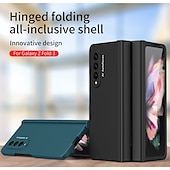 Недорогие Чехлы для Samsung-Чехол для телефона для Samsung Galaxy Z Fold 5 Z Fold 4 Z Fold 3 Z Fold 2 Flip защитная рамка Flip полный чехол защитный однотонный ПК