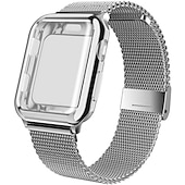 billige Apple Watch-bånd-Milanesisk rem Kompatibel med Apple Watch-klokkereim med Case Magnetisk lås Rustfritt stål Erstatningsklokkerem til Series 8 7 6 5 4 3 2 1 SE 49 mm 45 mm 44 mm 42 mm 41 mm 40 mm 38 mm Sreies Ultra SE
