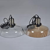 economico Luci a sospensione-lampada a sospensione a led con paralume in vetro, cavo 5cm e27 regolabile design singolo design a isola lampada a sospensione in vetro galvanizzato moderno stile nordico 220-240v (lampadina non