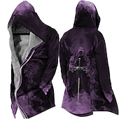 halpa miesten fleecetakki-Miesten Talvitakki Fleecetakki Jakku Arki-asut Loma Fleece-vuori Taskuilla Painettu Edessä tasku Syystalvi Risti Katutyyli Urheilu Huppari Normaali Sininen Punainen Purppura Ruskea Vihreä Jackets