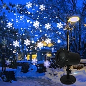 tanie Oświetlenie świąteczne-Snowflake lampa projektora oświetlenie świąteczne o wysokiej jasności wtyczka niskiego napięcia pilot boże narodzenie wewnątrz i na zewnątrz atmosfera dekoracyjna lampa projektora