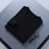 abordables Pull col rond-Homme Pull Chandail Pull en laine Pullover A côtes Tricoter Découpé Tricoté Couleur unie Col V Garder au chaud Moderne contemporain Travail Usage quotidien Vêtement Tenue Automne hiver Chameau Vin S