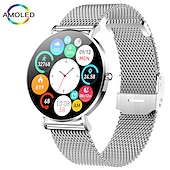 رخيصةأون ساعات ذكية-ساعة ذكية رقيقة جداً للنساء AMOLED شاشة HD 360*360 عرض دائم تذكير بالمكالمات ساعة ذكية مقاومة للماء ساعات رياضية