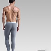 cheap Men&#039;s Sleep Bottom-Men&#039;s Long Johns Thermal Underwear Thermal Pants Pure Color Basic Simple Casual Home Daily Polyester Warm Breathable Long Pant Pant Elastic Waist Winter Fall Black Blue