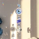baratos Espanta-espíritos-1 pç cristal olho do diabo apanhador de sol pingente luz sombra carrilhão de vento arco-íris decoração de jardim
