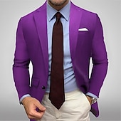 abordables Blazers et vestes-Veste de blazer pour hommes veste de sport décontractée colorée noire blanche jaune coupe standard simple boutonnage un bouton