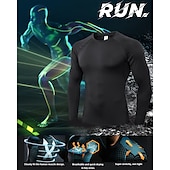 billiga aktiva t-shirts och tankar för män-Herr Kompressionströja T-shirt för jogging Långärmad Baslager Sport Sommar Elastan Andningsfunktion Snabb tork Fuktabsorberande Mjuk Kondition Gymträning Löpning Sportkläder Sportkläder Solid färg
