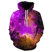 abordables Motif 3D-Homme Motif Galaxie Sweat à capuche Sweats à Capuche Sweat-shirt Sweat à capuche manche longue Sweat à capuche Capuche Design 3D effet du quotidien Blanche Rose Claire Designer