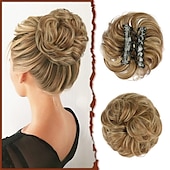 halpa Nutturat-sofeiyan claw klipsi sotkuinen nuttura hiuspala aaltoileva kihara hius nuttura klipsi kynsissä chignon poninhäntä hiuslisäkkeet synteettiset rypytetty updo hiuspidennykset scrunchie hiuslisäke