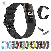 זול להקות שעונים של Fitbit-להקת שעונים חכמה מותאם ל פיטביט Charge 4 / Charge 3 / Charge 3 SE סיליקוןריצה שעון חכם רצועה אלסטי מתכוונן נושם רצועת ספורט תַחֲלִיף צמיד