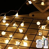 billiga Batteristrängljus-mini globe string lights batteridriven med fjärrkontroll inomhus sovrum 50/100 led färgglada blinkande ljus med fjärrstyrda led string lights för sovrumsfest uteplats jul vardagsrum kontor