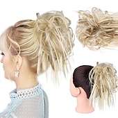 abordables Chignons-ébouriffé chignon désordonné chignon postiche extension de cheveux queue de cheval avec élastique élastique chignon queue de cheval postiche extensions de cheveux synthétiques chouchous queue de