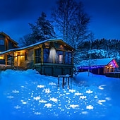 tanie Oświetlenie świąteczne-Snowflake lampa projektora oświetlenie świąteczne o wysokiej jasności wtyczka niskiego napięcia pilot boże narodzenie wewnątrz i na zewnątrz atmosfera dekoracyjna lampa projektora