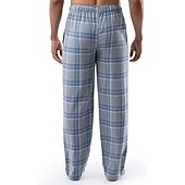 billiga Sov botten-Herr Vardagsklädsel Pyjamasbyxor Plädbyxor Lounge Byxor Rutnät / Pläd Varm Mjukt Hem Säng Spa Flanell Varm Ficka Elastisk midja Vinter Svart Blå