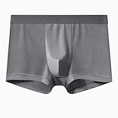 billiga Herrboxers-Herr 6-pack Underkläder Grundläggande trosor Boxershorts Kalsong Syntetiskt siden Andningsfunktion Mjuk Ren färg Medium Midja Svart Marinblå