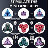 cheap Novelty Toys-Variety Changeable Magnetic Magic Cube Anti Stress 3D Office Hand Flip Puzzle Stress Reliever Autism Collection Kids Fidget Toys for Christmas Gifts