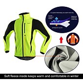 baratos Jaquetas e Gilets para homens-Arsuxeo Homens Jaqueta para Ciclismo Jaqueta Corta-Vento Casaco de lã Inverno Térmico / Quente A Prova de Vento Forro de Velocino Respirável Moto Jaqueta Ciclismo de Montanha Ciclismo de Estrada