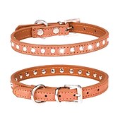 abordables Colliers, harnais et laisses pour chiens-Chien Chat Colliers Ajustable Portable Durable Extérieur Marche Strass