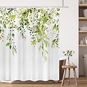 olcso Zuhanyfüggönyök-Fürdőszoba függöny kampókkal 180cm*180cm(70&quot;*70&quot;) poliészter mosható vízálló táj virágos növény minta