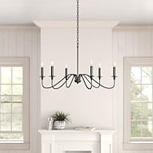 abordables Luces colgantes-Lámpara colgante led de 88 cm 6 luces estilo vela hierro industrial para comedor, salón, cocina negro moderno tradicional/clásico 220-240v