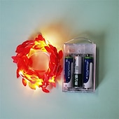 ieftine Acumulatoare-plante artificiale led snur de lumina 2m 20leds lumini de zâne creeper frunză verde Crăciun acasă nuntă în aer liber iedera viță de vie lampă decorare bricolaj suspendat grădină curte curte (fără