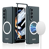 お買い得  サムスン用ケース-電話 ケース 用途 サムスンのギャラクシー Z Fold 5 Z Fold 4 マグセーフ搭載 磁石バックル 全身保護 耐埃 ソリッド TPU