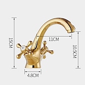 cheap Classical-Bathroom Sink Faucet,Classic Electroplated / Painted Finishes Centerset Two Handles One Hole Bath Taps