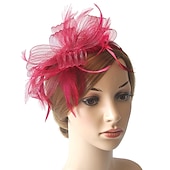 levne Fascinátory a klobouky-fascinators kentucky derby klobouk pokrývka hlavy organza polyester / polyamid kbelík klobouk párty / večer dovolená koktejl královský astcot vintage styl elegantní s nášivkami z peří pokrývka hlavy