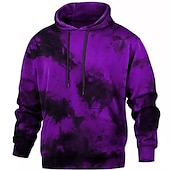 tanie Męskie bluzy z kapturem-Męskie Wzór tie-dye Wzory graficzne Bluza z Kapturem Z kapturem Bluzy Bluza z kapturem Długi rękaw Bluza z kapturem Kaptur Moda miejska Druk 3D Codzienny Sport Czarny Żółty Nadruk Wiosna i jesień