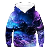 tanie Wizja 3D i geometria chłopca-Dzieci Dla chłopców Bluza z Kapturem Zjechać na pobocze Gradient Długi rękaw Kieszeń Dzieci Top Codzienny Bluza z Kapturem Moda Codzienny Żółty Rumiany róż Czerwony Jesień 7-13 lat