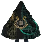 economico Hoodie Etnici Vintage-Per uomo Grafico Animale Pesce Vichingo Felpa con Cappuccio Felpe con cappuccio Felpa Streetwear Essenziale Casual Lungo Manica Lunga Con Cappuccio Casuale Quotidiano Abbigliamento casual alla moda