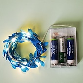 ieftine Acumulatoare-plante artificiale led snur de lumina 2m 20leds lumini de zâne creeper frunză verde Crăciun acasă nuntă în aer liber iedera viță de vie lampă decorare bricolaj suspendat grădină curte curte (fără