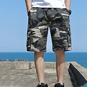 levne Venkovní-Pánské Šortky s kapsami Camo šortky Kraťasy Dağcı Şortu Kapsy Kamuflážní barva Pohodlné Nositelný Délka kolen Ležérní Denní Jdeme ven stylové Jednoduchý Černá Armádní zelená