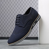 billige Semi-formell-oransje brogue oxfords for menn - skinnsko med behagelig sportssåle for daglig bruk og uformelle antrekk