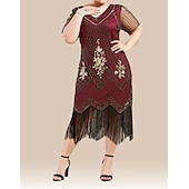cheap Dresses-Roaring 20s 1920s Cocktail Dress Flapper Dress Dress Masquerade The Great Gatsby Charleston Sequins Normal Women&#039;s Halloween Carnival Masquerade Carnival Wedding Wedding Guest Adults&#039; Dress