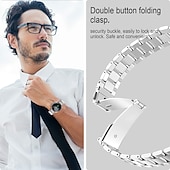 billige Samsung klokkebånd-Klokkerem til Samsung Watch 3 45mm, Galaxy Wacth 46mm, Gear S3 Classic / Frontier, Gear 2 Neo Live Rustfritt stål Erstatning Stropp 22mm Armbånd